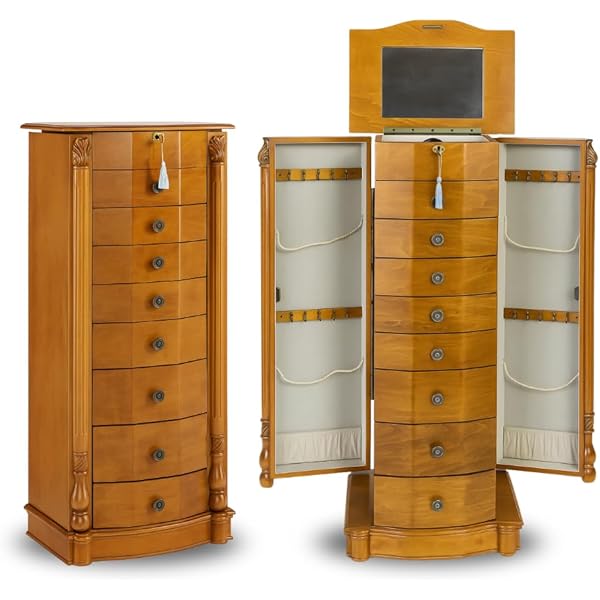 Amazon.com: Hives and Honey Elizabeth Jewelry Armoire, Walnut